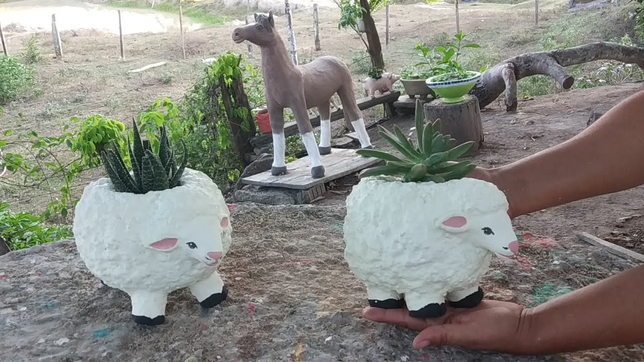 Como Fazer vasos ovelhinhas para Suculentas (Recicle Sempre)