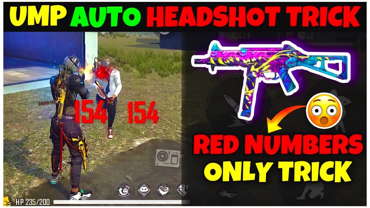Tutorial UMP Auto Aimlock On Head Trick | UMP Headshot Trick Free Fire