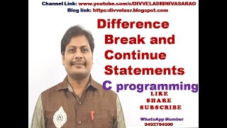 Difference between break and continue statement || Break and Continue statements in C programming ||