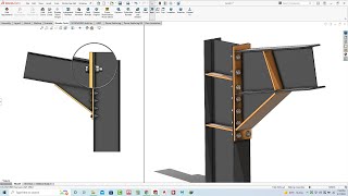 Solidworks Tutorial # 229 Tapper Beam connection Structural Design in Solidworks weldments