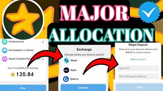 Major Allocation। Major Withdraw Exchange। Major Airdrop Eligible। Major Allocation । Major Price