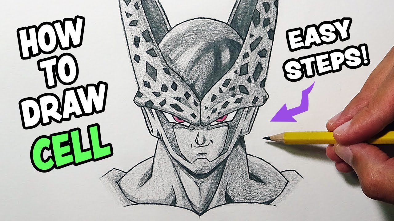 Learn How to Draw Cell from Dragon Ball Z Dragon Ball Z Step by Step   Drawing Tutorials