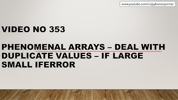 Learn Excel - Video 353- Arrays Repetition Lookup Challenge- IF SMALL IFERROR - Part1