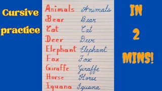 How to write Animals name in English | Print Handwriting & Cursive Handwriting |Handwriting practice