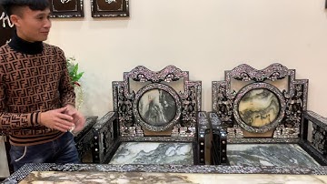 Bộ Ghế Khảm Ốc Đẹp Cổ Xưa Lối Tàu - Sập Gụ Tủ Chè Đẹp - Trường Kỷ Gỗ Cổ Xưa - Nội Thất Nhà Gỗ Đẹp