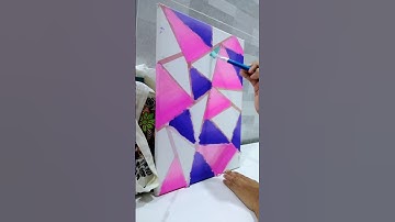 Making an abstract triangle painitng 👩‍🎨🎨🖌️ (fail??) #shorts #painting