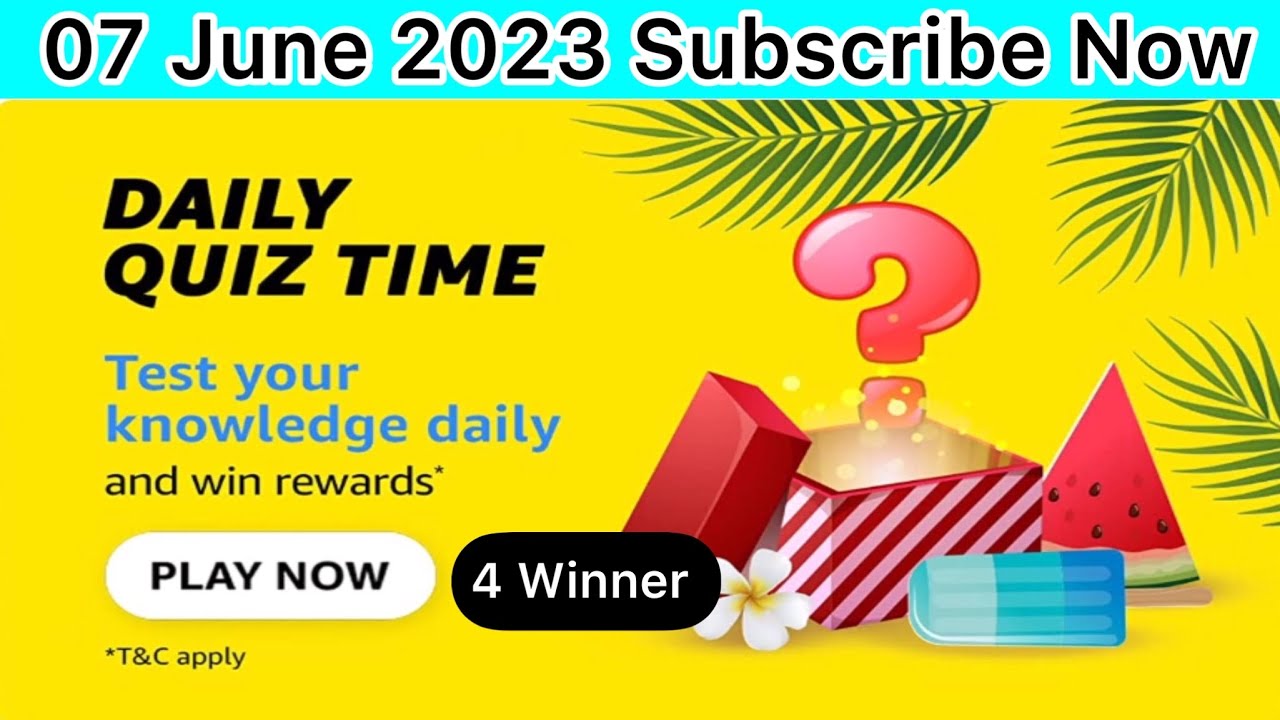 Amazon Daily QuizTime answer today | Amazon Quiz today | 7 June 2023