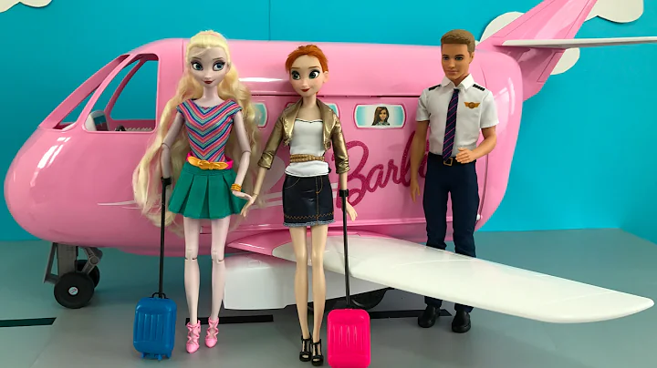 Airplane! Elsa & Anna board Barbie's Glam Jet! Fro...
