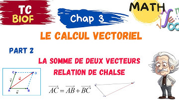 TCS  Math | Chapitre 3: Calcul vectoriel | part 2 :  la somme de deux vecteurs   relation de Chalse