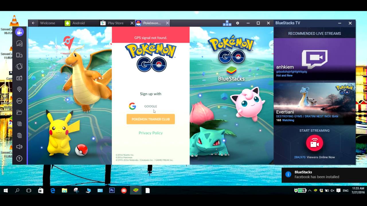 playing pokemon go on bluestacks