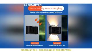 1\/2\/4PCS Solar Wall Lamp Outdoor 4LED 6LED 8LED 10LED 14LED Warm Light Waterproof Up And Down Lighti