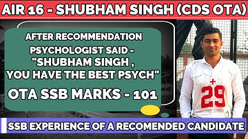 AIR 16 SHUBHAM SINGH(CDS OTA) Tells His SSB Secrets | Full Experience & Tips! #cds #ssb #nda #afsb