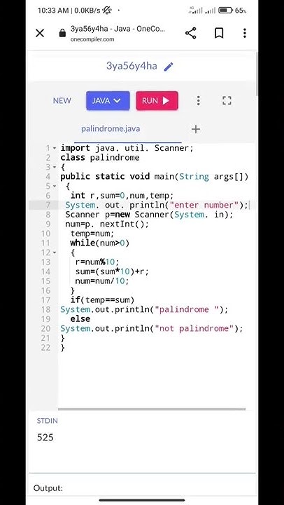 java palindrome or not program using Scanner - YouTube