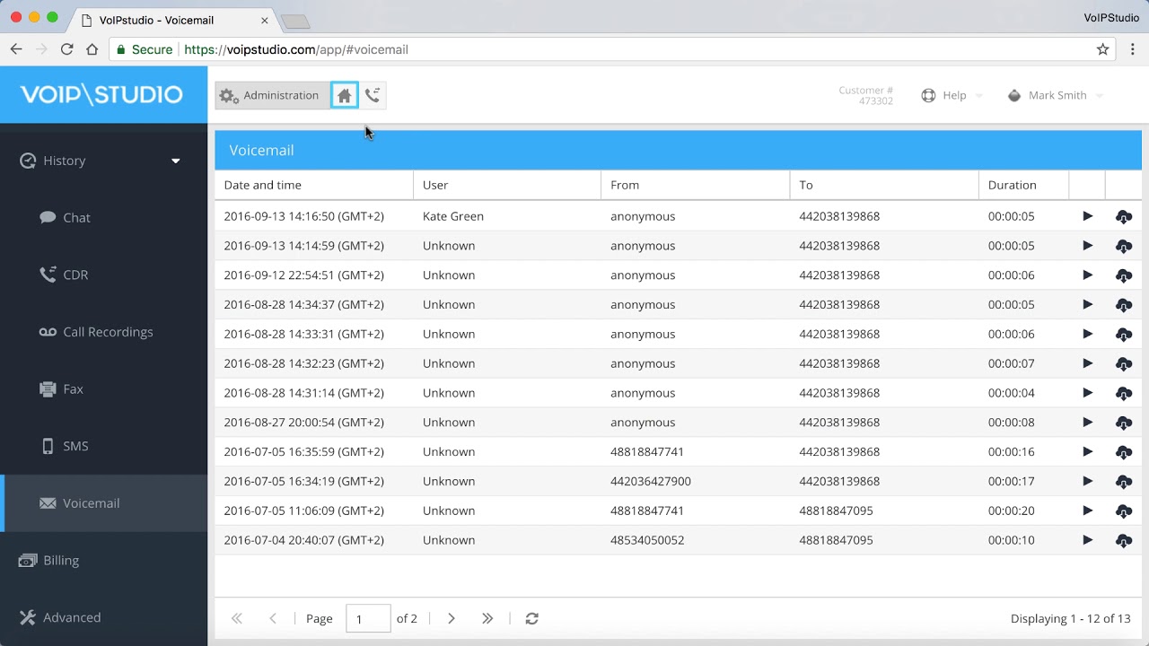 How to use Voicemail on VoIPstudio - YouTube