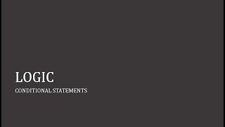 Conditional Statements