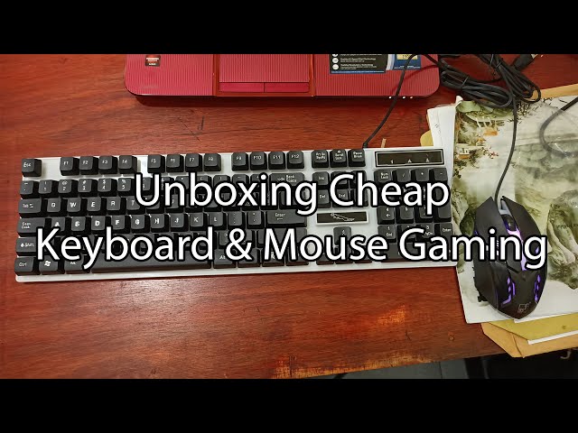 Unboxing Cheap Keyboard u0026 Mouse Gaming - #ASMR class=