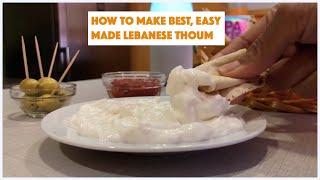 HOW TO MAKE AUTHENTIC LEBANESE THOUM | GARLIC SAUCE | طريقة عمل ثومية المطاعم