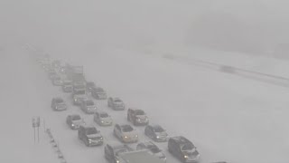 Addressing comments after a portion of the NYS Thruway turned into a parking lot during the storm