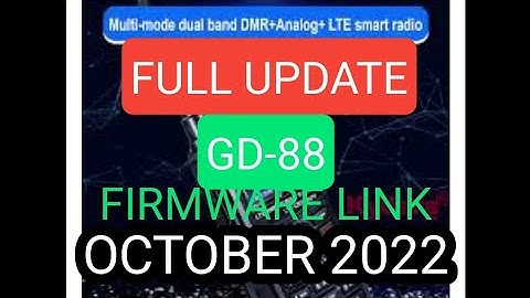 GD-88 FIRMWARE INSTALL OCTOBER 2022