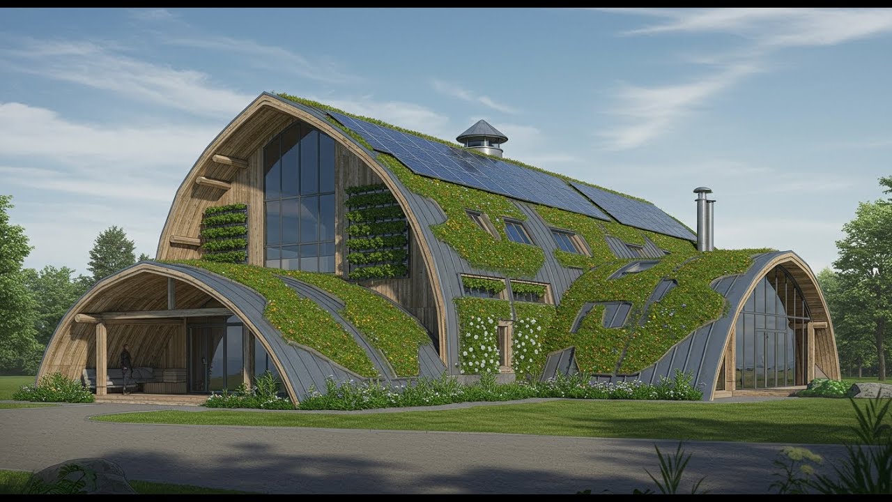 Solarpunk Barndominium 🌞🌿 | Futuristic Eco-Home Design You’ll Love! 🏡✨