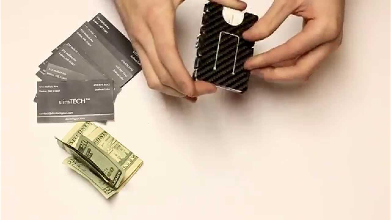 slimTECH Carbonlite: carbon fiber minimalist rfid wallet - YouTube