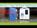 What is the difference between Brown's Gas and Pure hydrogen inhalers?