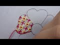 New heart petal flower hand embroidery design with easy sewing diy by @Rose World