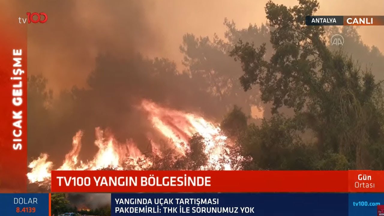 Tv100 Yangin Bolgesinde Antalya Hocali Da Yangina Mudahale Youtube