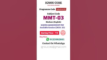 MMT 03 Solved Assignment PDF 2024-25 in English, MASC program MMT-03 Solved assignments