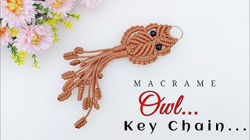 Macrame Easy Paracord Lanyard Keychain | Macrame Owl Keychain | Macrame keychain tutorial