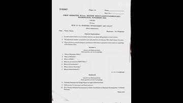 First Semester M. Com/Business Environment and Policy Question  Paper Calicut University  2020