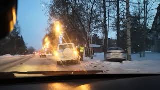 ДТП. Вылетел с дороги. въехал в дерево