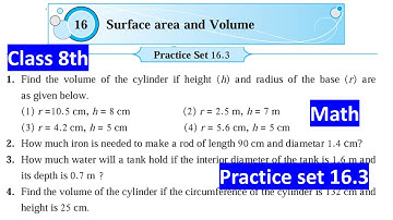 Practice Set 16.3 |  class 8 math Practice Set 16.3 |  Chapter 16 Surface area and volume |
