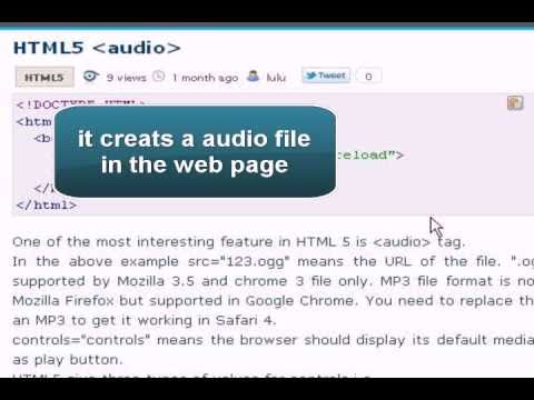 HTML5 Tutorial : HTML5 audio