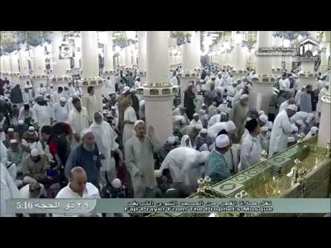 صلاة الفجر من المسجد النبوي الجمعة 29 12 1437 الشيخ أحمد طالب حميد 