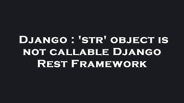 Django : 