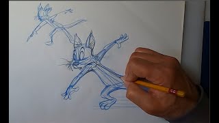 HOW TO DRAW PRESTON BLAIR’S CAT WITH THE LINE OF ACTION.