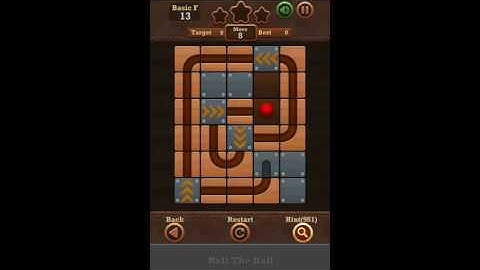 Roll The Ball Slide Puzzle 2 - Moves Basic F Level 13 Walkthrough