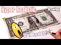 REAL OR FAKE ??? HYPER REALISTIC drawing of a DOLLAR BILL by SANIL ARTIST