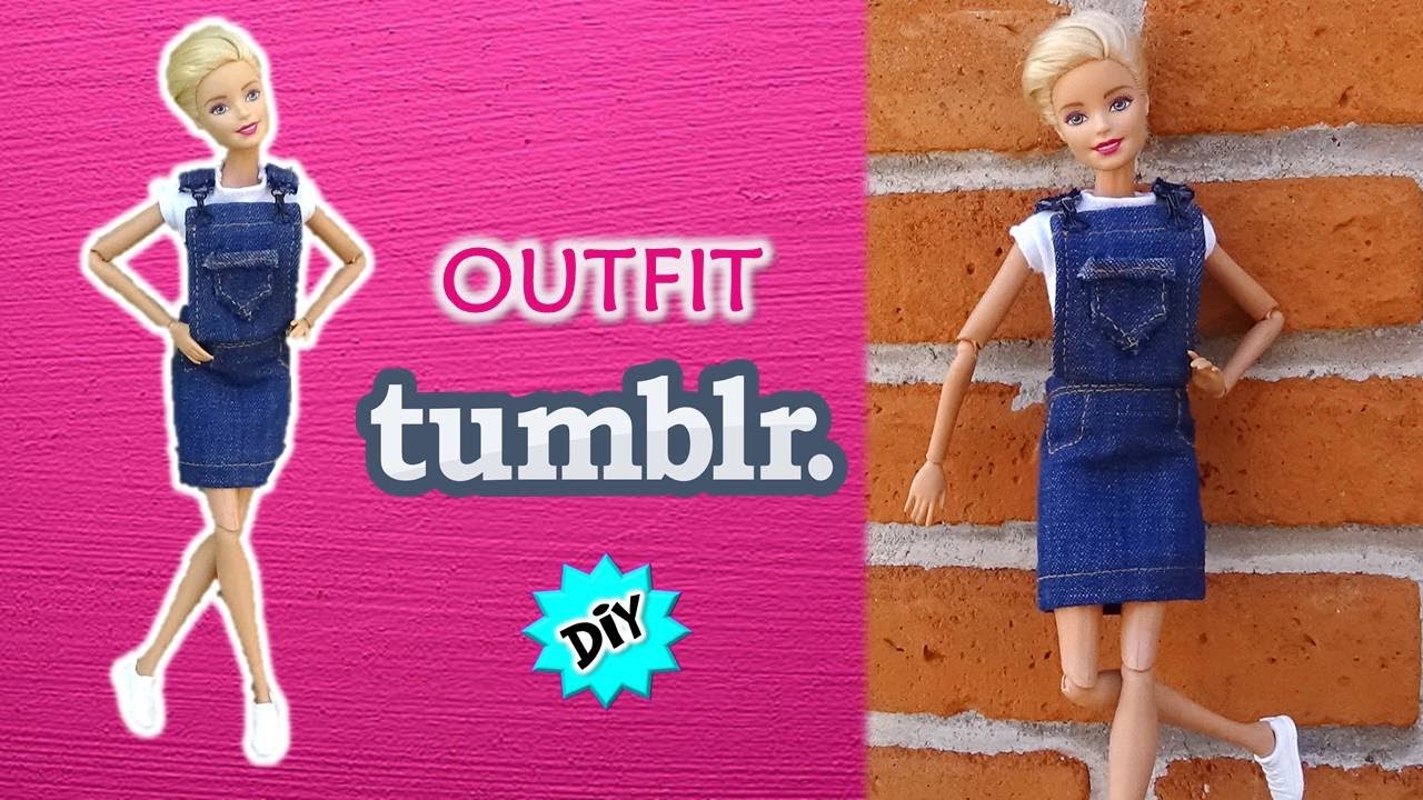 Como hacer Ropa en Miniatura estilo tumblr // BLUSA y OVEROL de MEZCLILLA  DIY escala 1:12 - YouTube