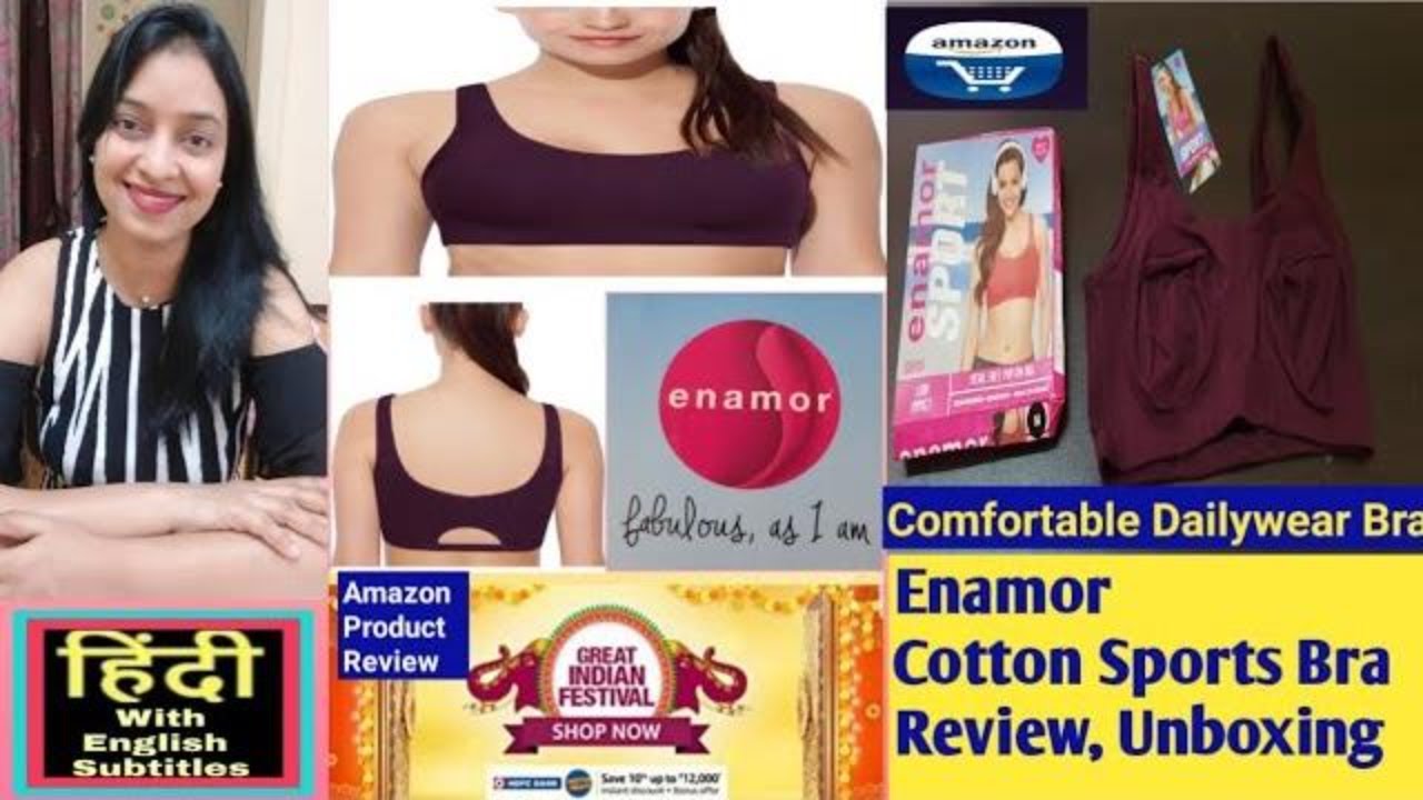 Enamor Cotton Sports Bra SB06 Review Price Unboxing  Sports Bra  Review Unboxing in Hindi 