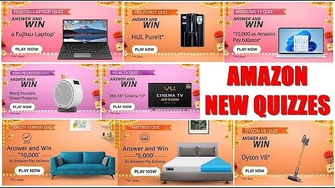 AMAZON QUIZ ANSWERS TODAY | DYSON V8, WINDOWS 11, MATTRESS, FUJITSU LAPTOP & VU 4K TV QUIZ