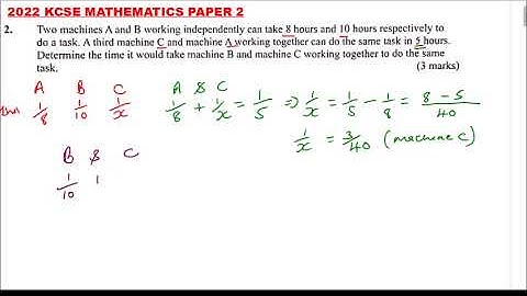 2022 KCSE MATHEMATICS PAPER 2 QUESTION 2
