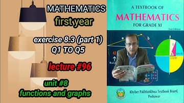 LECTURE#96 EXERCISE 8.3 (PART 1) (Q1 TO Q5) FUNCTIONS AND GRAPHS UNIT 8 FIRST YEAR MATH KPK BOARDS.