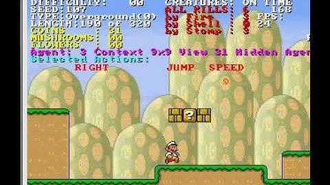Mario AI Trained Neural Network running through test set
