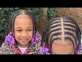 Two Layer Tribal Braids on Toddler | Kid Friendly Braids | Two Layer Feedin