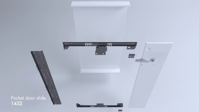 Pivot sliding door runners (horizontal/vertical), for cabinet doors, 550  mm, Accuride 1312 - Daro UK Ltd