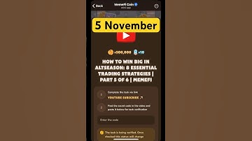 MemeFi youtube video code today 5 November | MemeFi YouTube video secret code today | #crypto