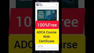 100% Free ÀDCA Course with Certificate #freecertificate #adca #shorts #viral #computerytshorts