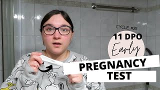 Live Pregnancy Test at 11 Dpo || Is the line pink or grey??? || TTC Baby 3 Cycle 25